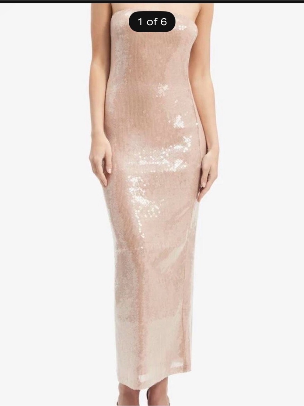 Bardot Blush Pink/Nude Sequin Slip Dress